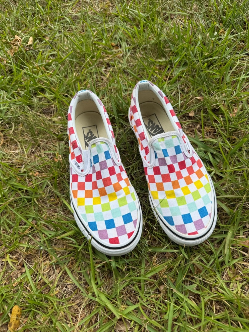 Vans Checkered Rainbow Unisex Women size 7 and Men Size 5.5